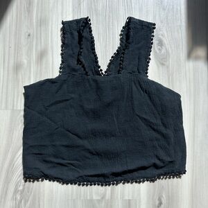 Brandy Melville Black Textured Tank Top